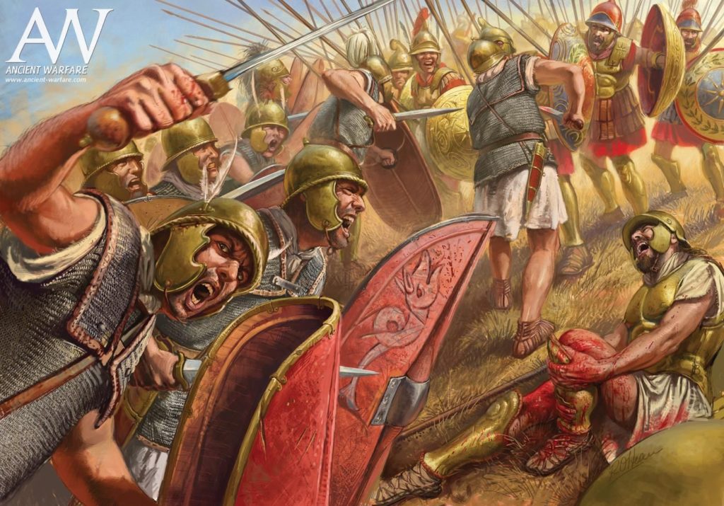 Bataille de la légion romaine contre les phallanges