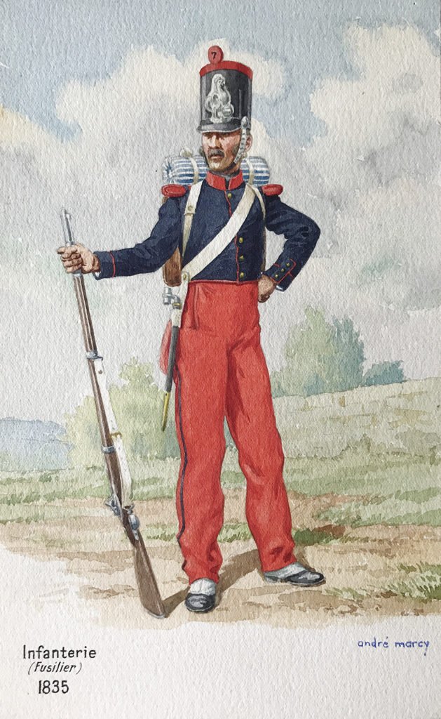 1835 uniformologie Fusilier d'infanterie