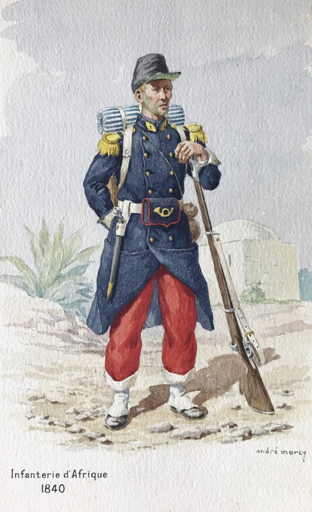 1840 uniformologie infanterie d'afrique