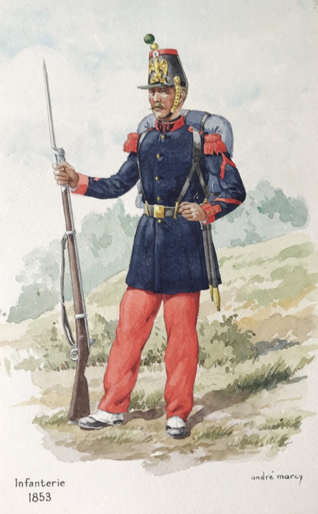 1853 uniformologie infanterie second empire